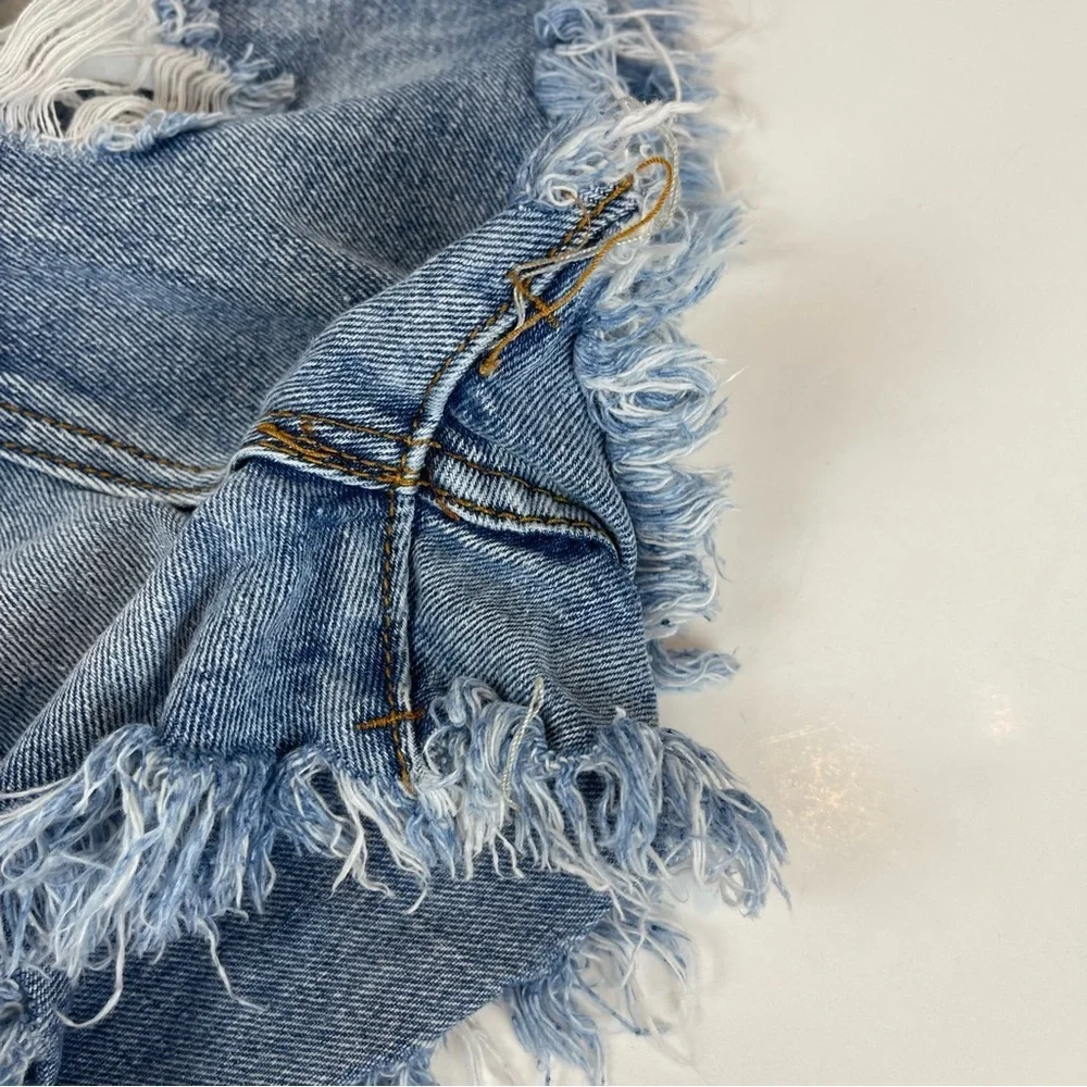 High Rise Cut Off Ripped Jean Shorts - Picture 11 of 15